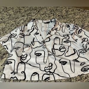 2xl SHEIN crop top button down